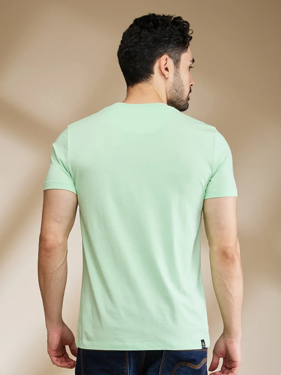 Mint Regular Fit Round Neck Men's T-Shirt by Being Human Clothing - Image 3