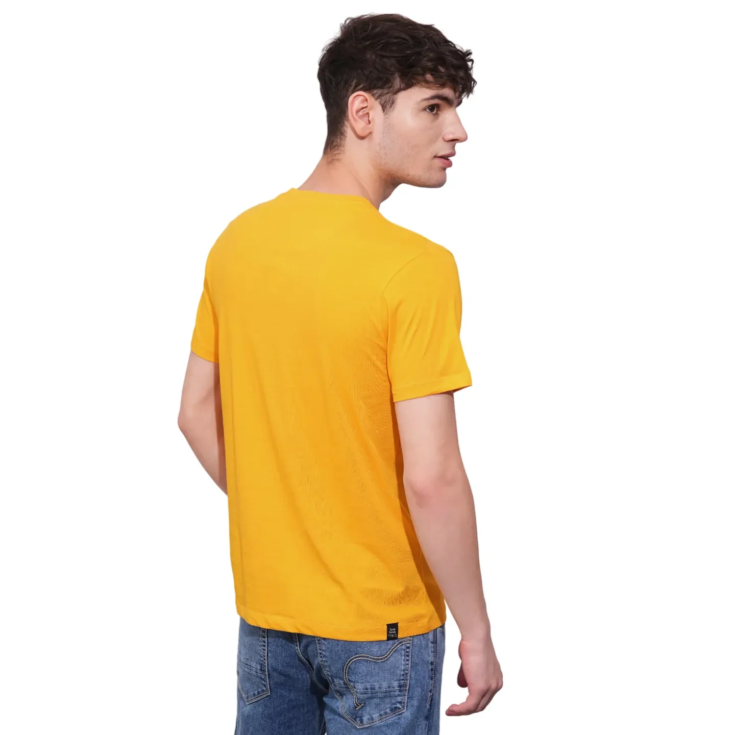 Mustard Regular Fit Men's Short Sleeves T-Shirt by Being Human Clothing - Image 3