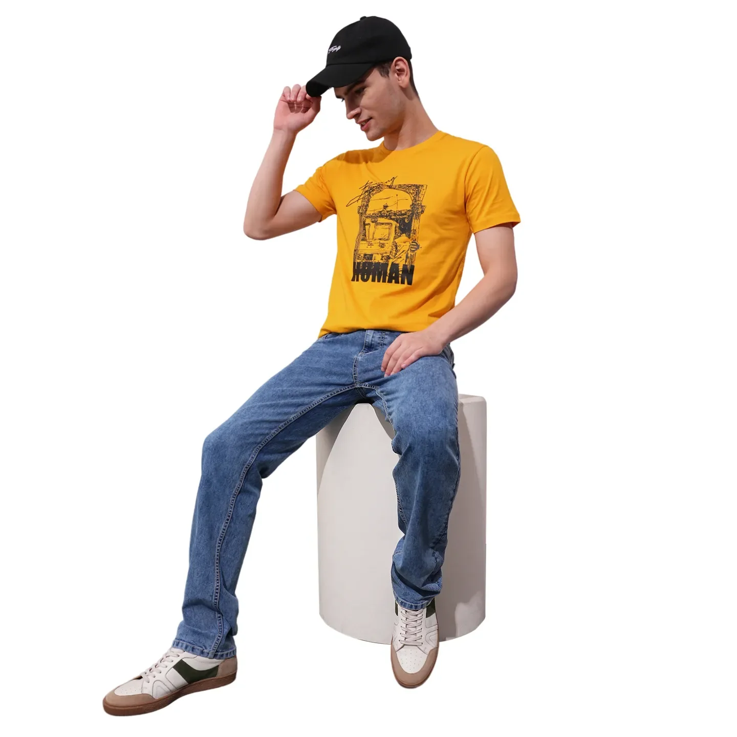 Mustard Regular Fit Men's Short Sleeves T-Shirt by Being Human Clothing - Image 4