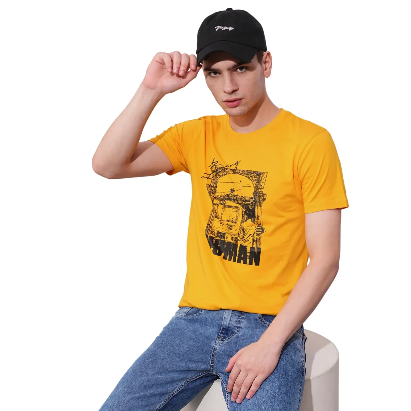 Mustard Regular Fit Men's Short Sleeves T-Shirt by Being Human Clothing - Image 6