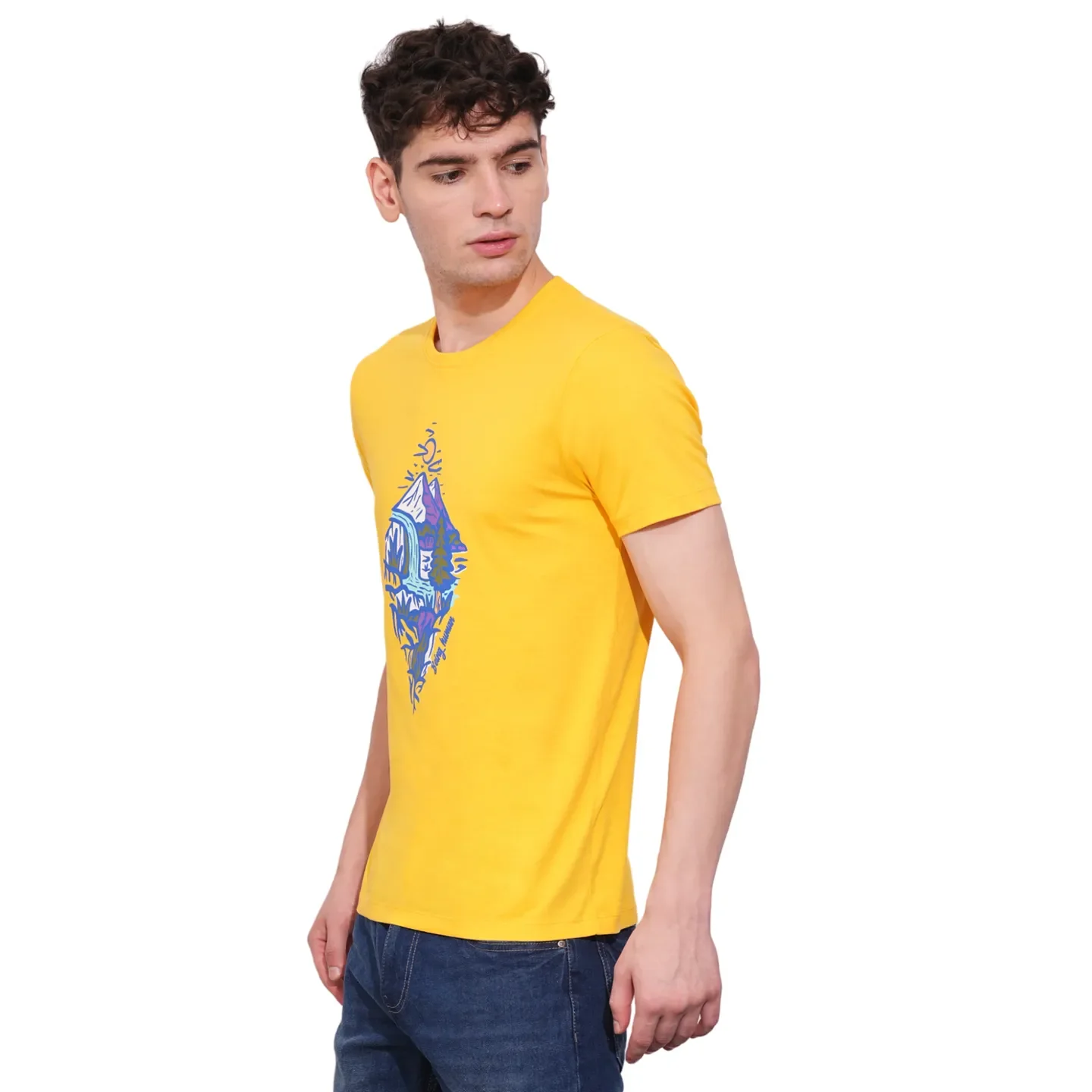 Mustard Regular Fit Men's Short Sleeves T-Shirt by Being Human Clothing - Image 2