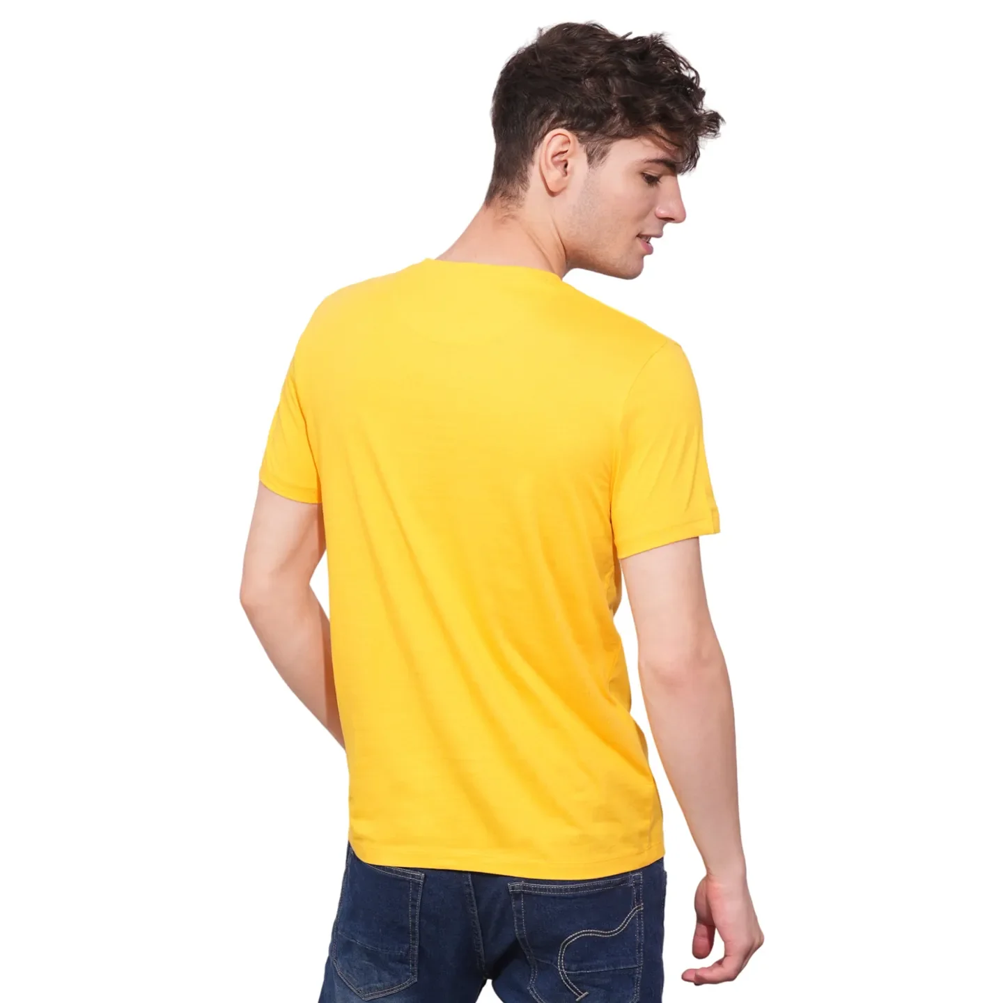 Mustard Regular Fit Men's Short Sleeves T-Shirt by Being Human Clothing - Image 3