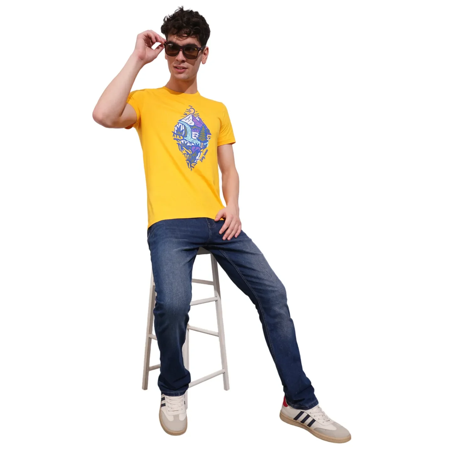 Mustard Regular Fit Men's Short Sleeves T-Shirt by Being Human Clothing - Image 4