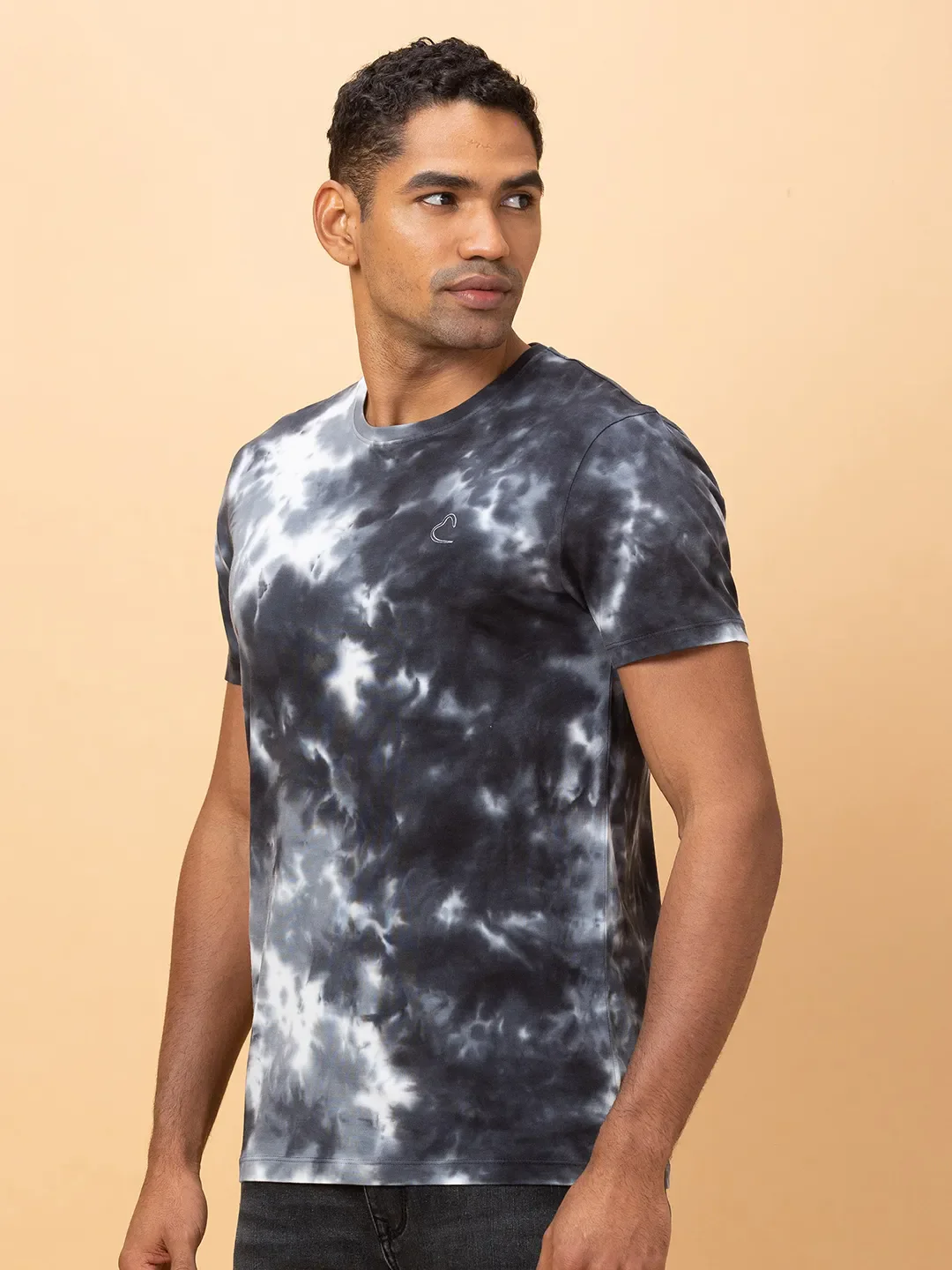 Navy Slim Fit Round Neck Men's T-Shirt by Being Human Clothing - Image 4