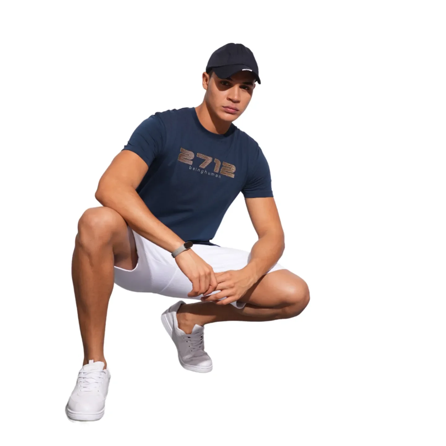 Navy Regular Fit Round Neck Men's T-Shirt by Being Human Clothing - Image 4