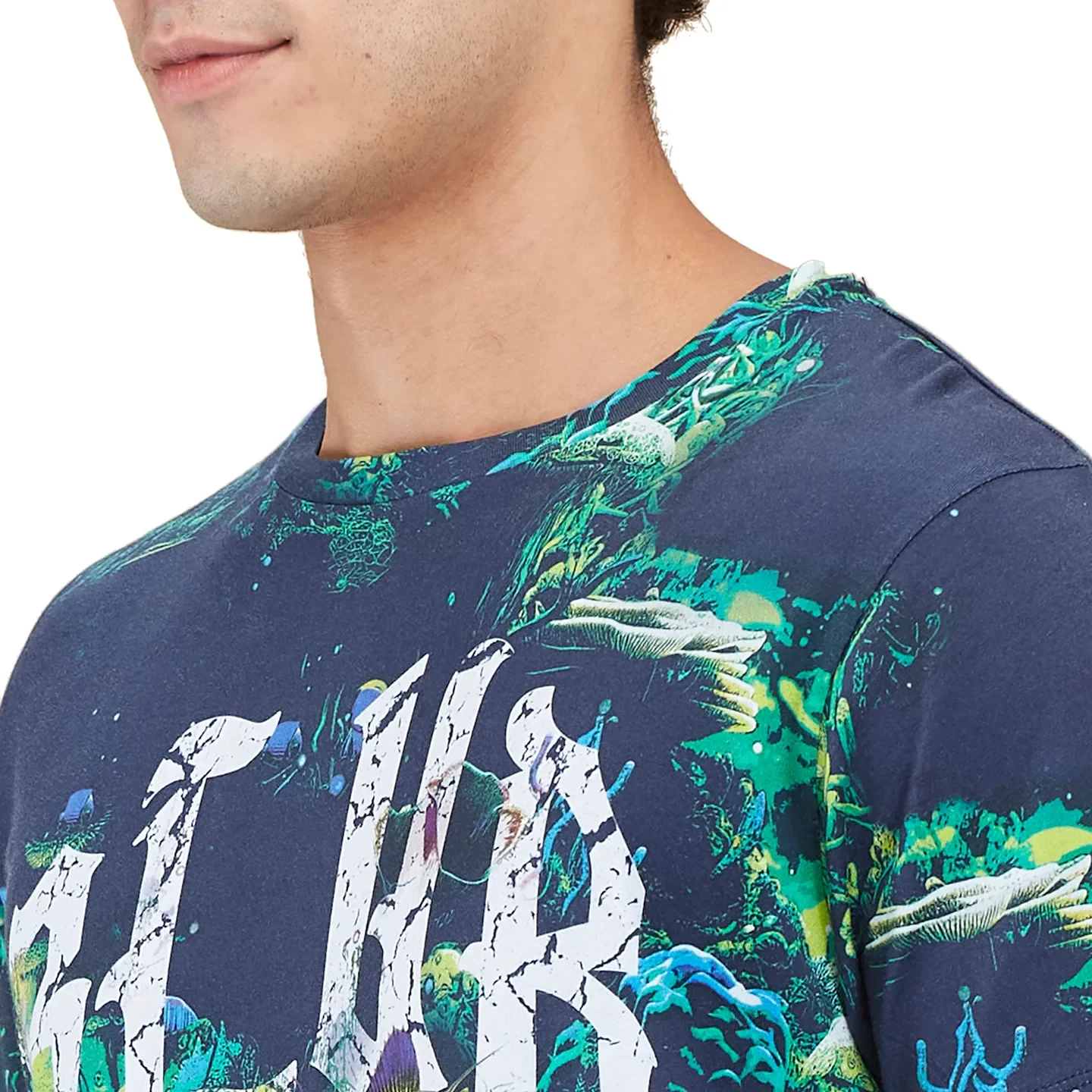 Navy Easy Fit Round Neck Men's T-Shirt by Being Human Clothing - Image 5