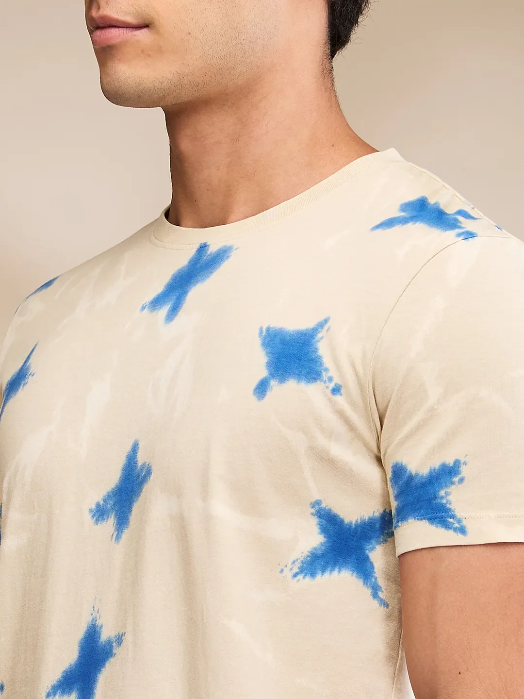 Oat Milk Regular Fit Round Neck Men's T-Shirt by Being Human Clothing - Image 5