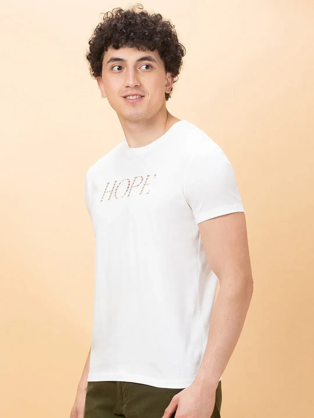 White Regular Fit Men's Short Sleeves T-Shirt by Being Human Clothing - Image 4