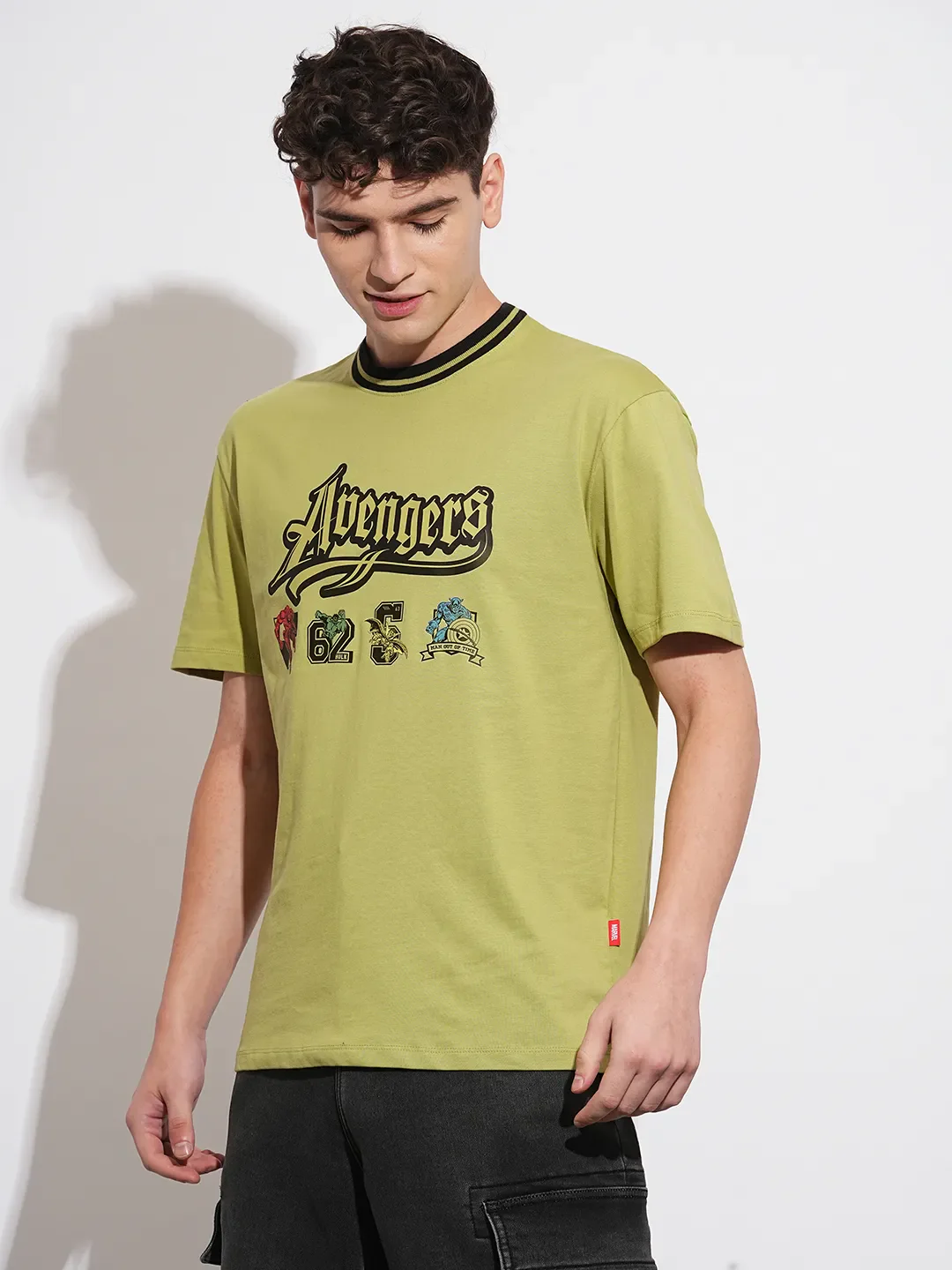 Avengers Olive Easy Fit Round Neck Men's T-Shirt by Being Human Clothing - Image 2