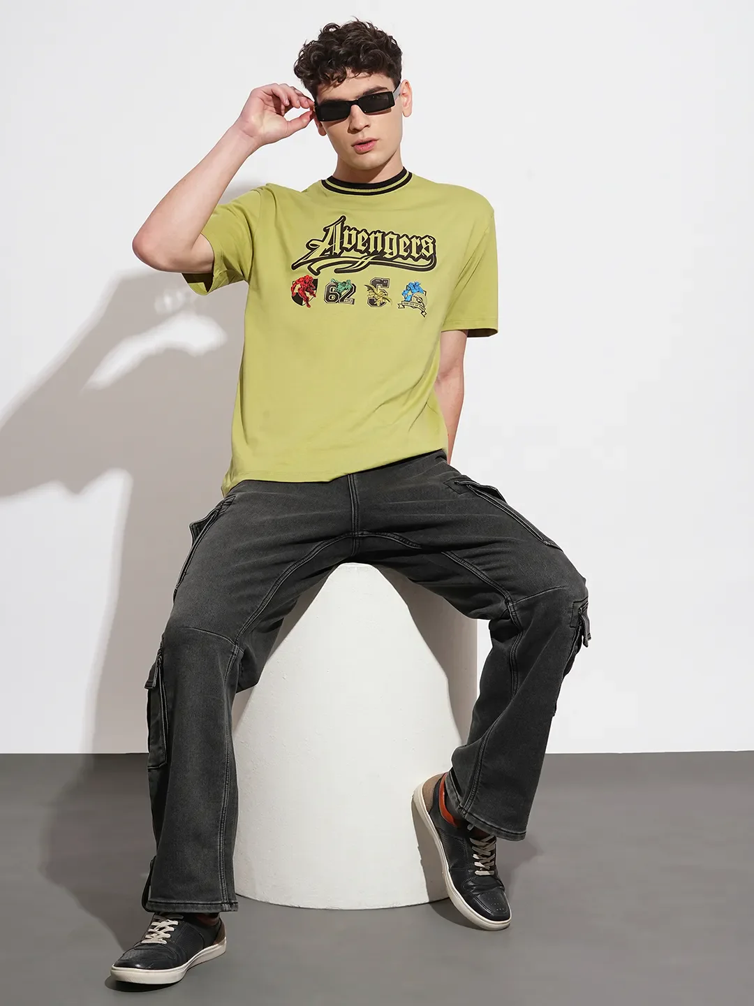 Avengers Olive Easy Fit Round Neck Men's T-Shirt by Being Human Clothing - Image 4