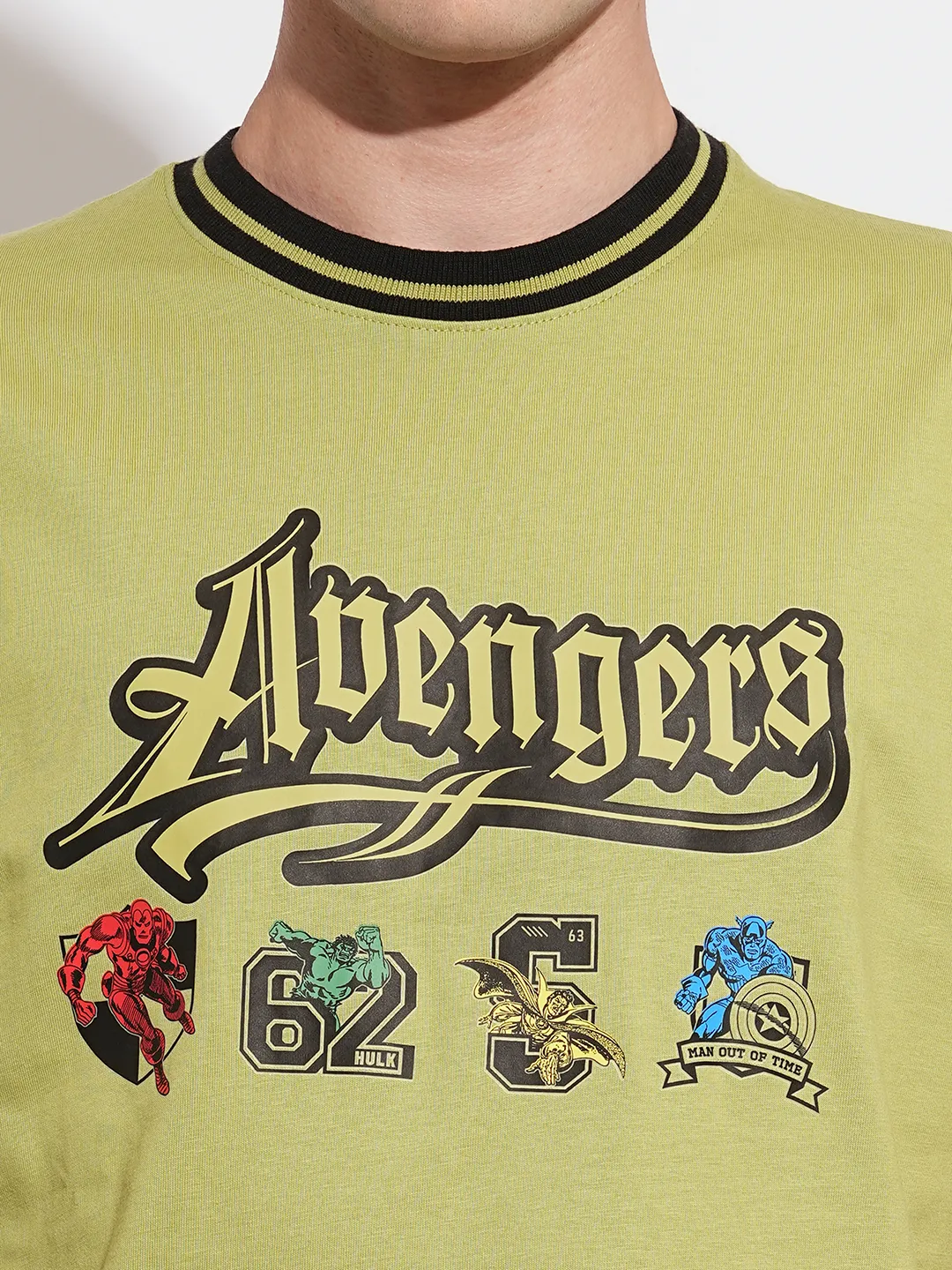 Avengers Olive Easy Fit Round Neck Men's T-Shirt by Being Human Clothing - Image 5
