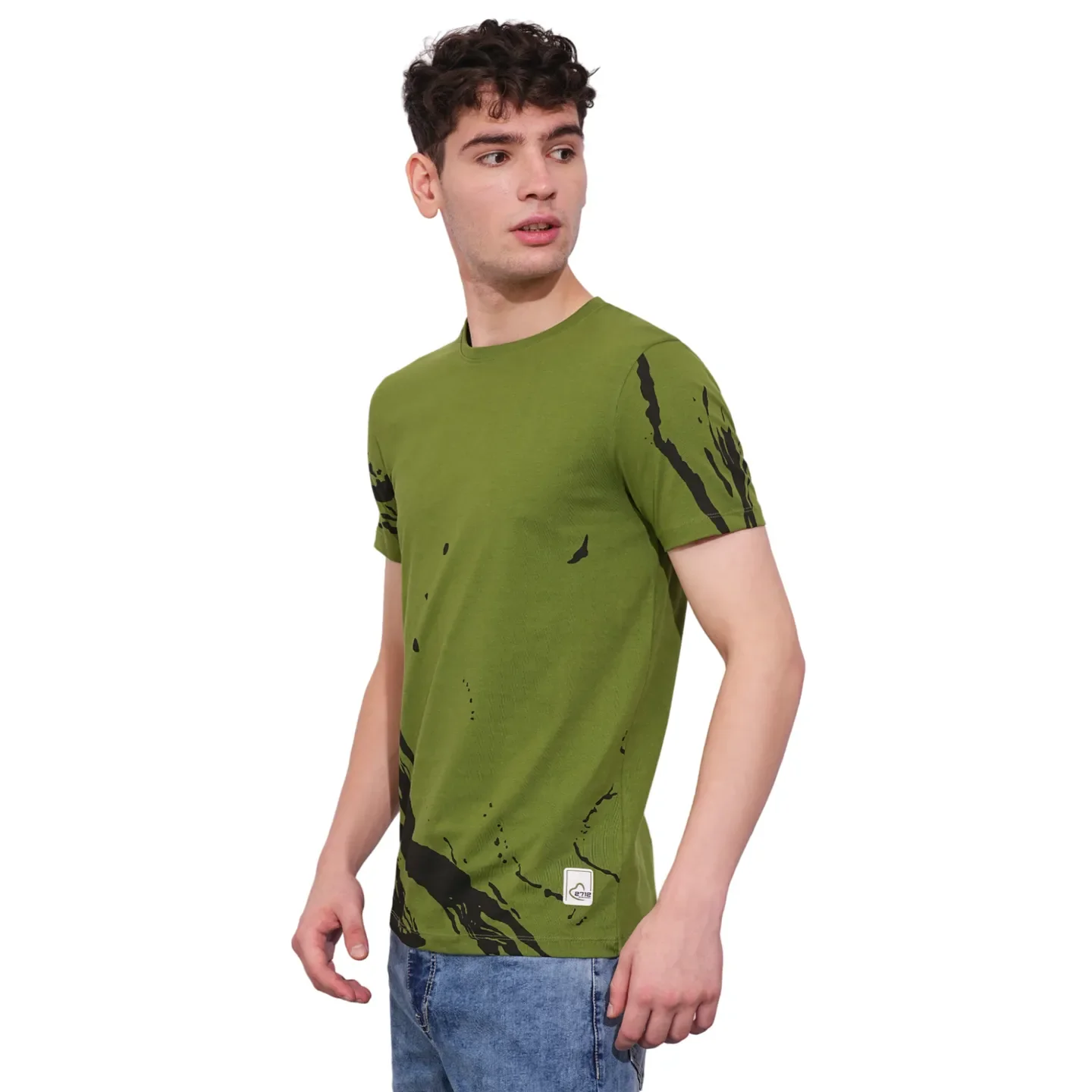 Olive Regular Fit Men's Short Sleeves T-Shirt by Being Human Clothing - Image 2
