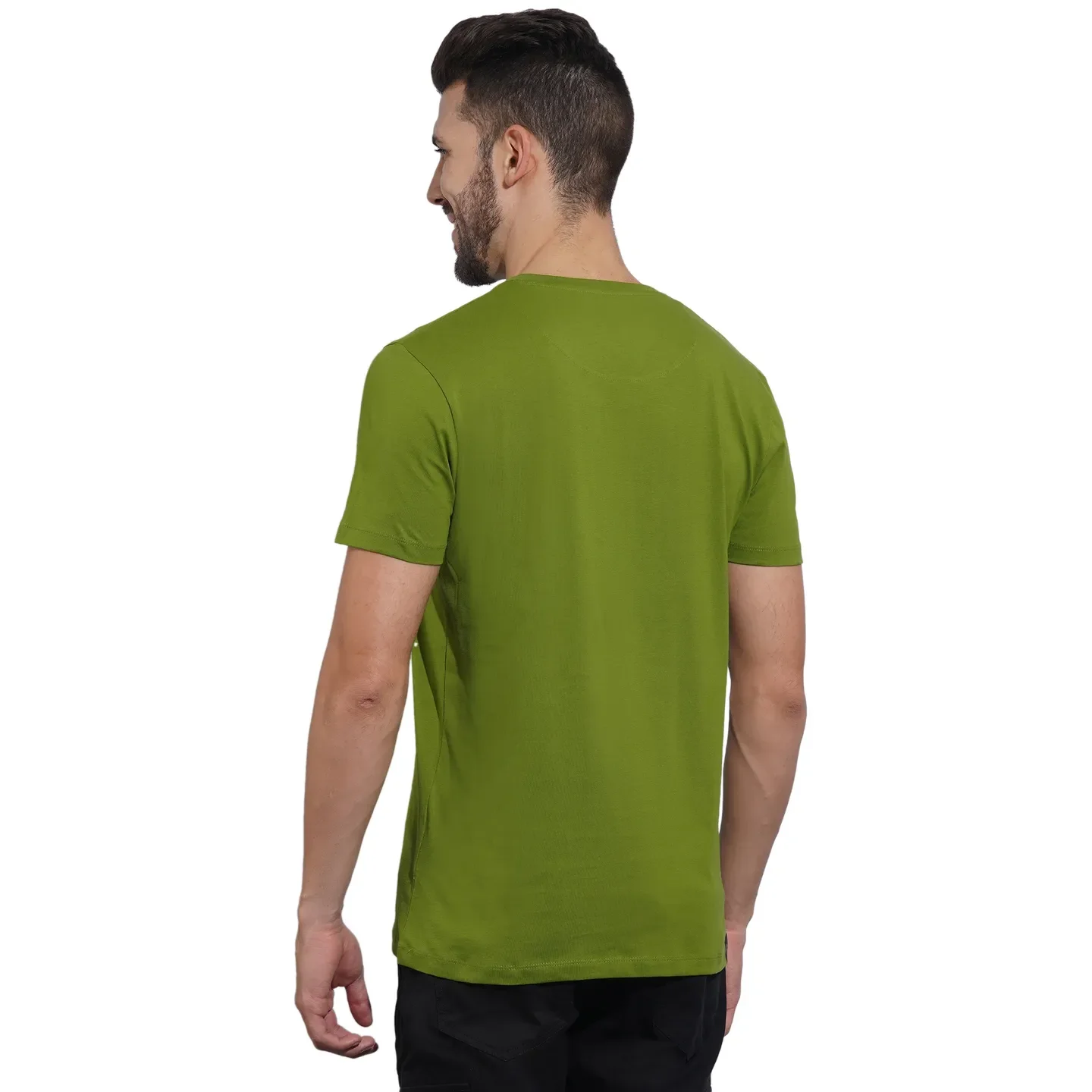 Olive Regular Fit Men's Short Sleeves T-Shirt by Being Human Clothing - Image 3