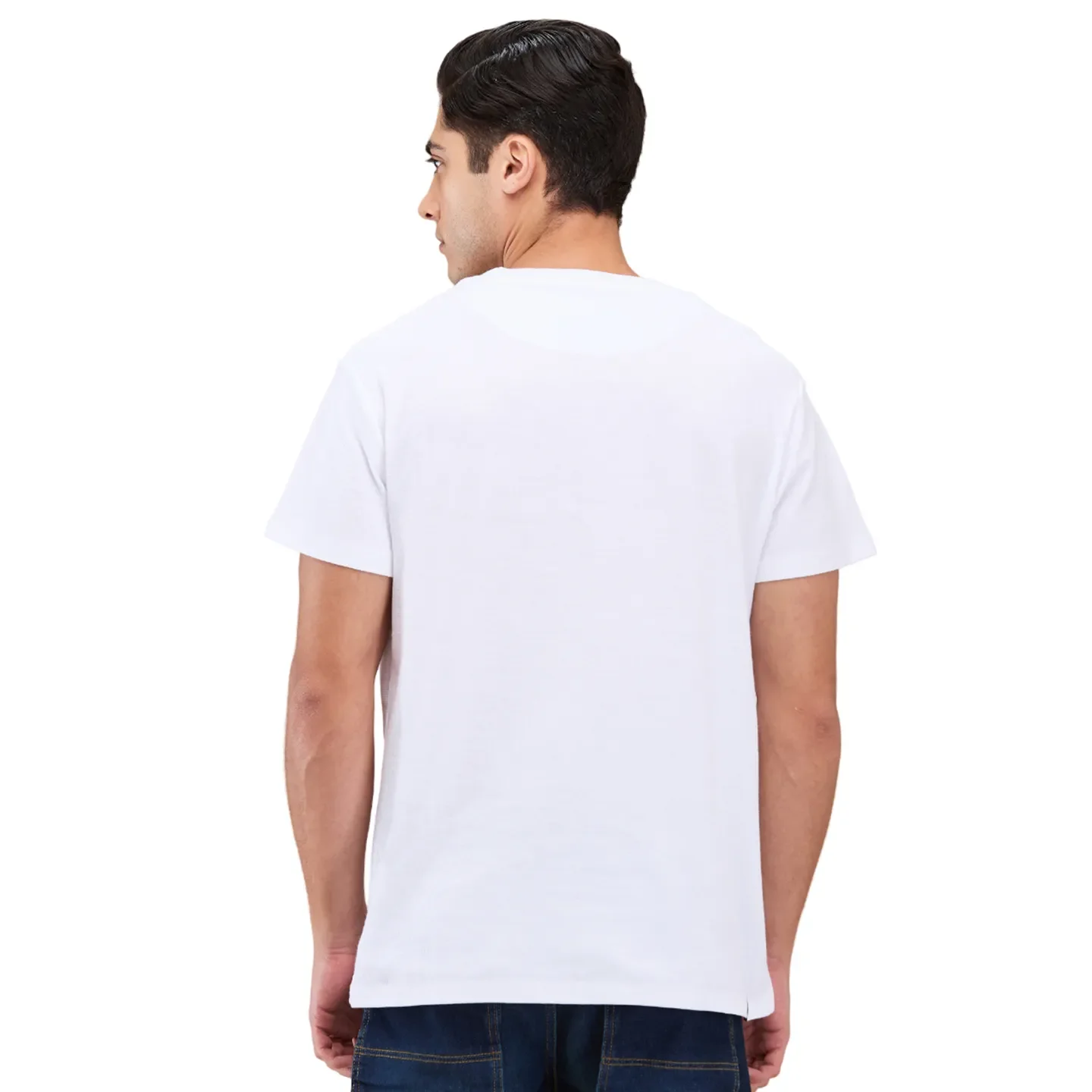 Optic White Easy Fit Round Neck Men's T-Shirt by Being Human Clothing - Image 3