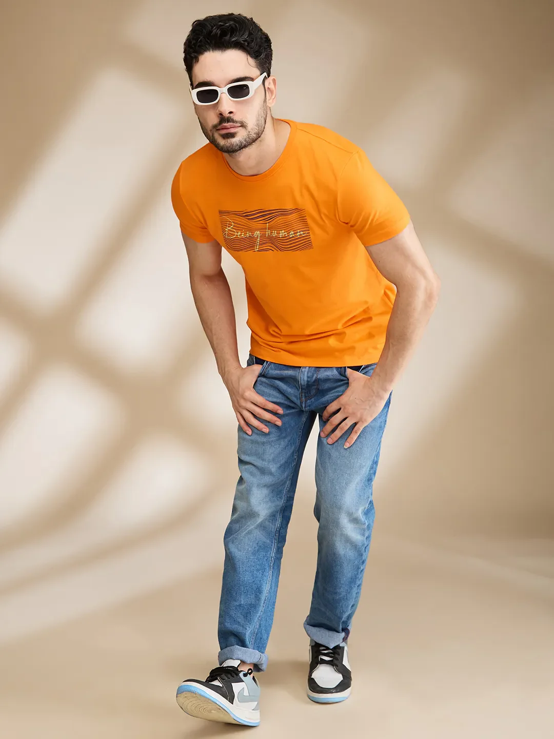 Orange Regular Fit Men's Short Sleeves T-Shirt by Being Human Clothing - Image 6