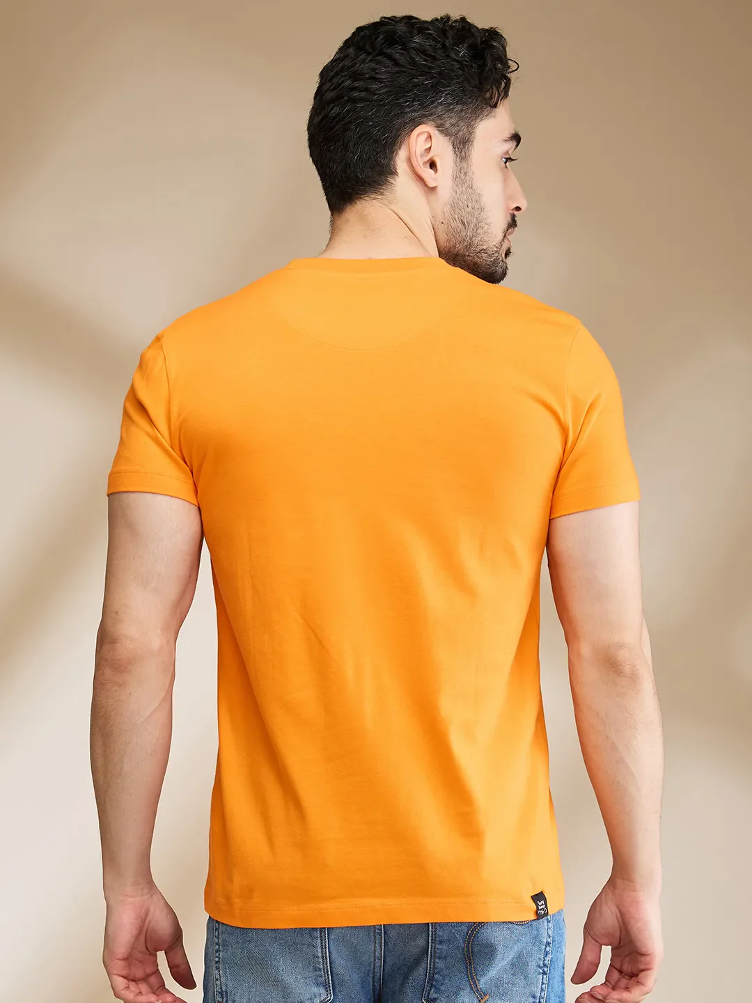 Orange Regular Fit Men's Short Sleeves T-Shirt by Being Human Clothing - Image 3
