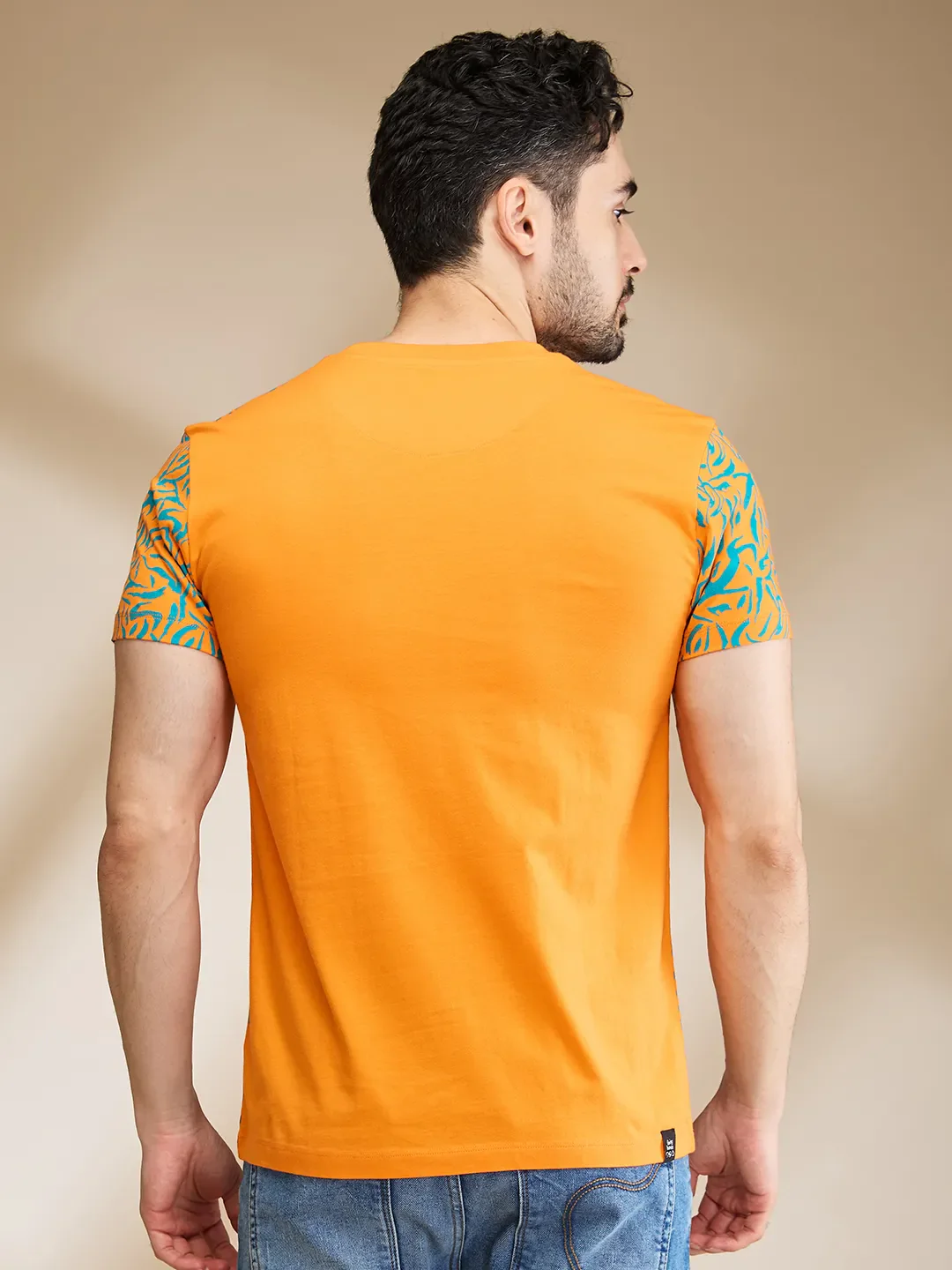 Orange Regular Fit Men's Short Sleeves T-Shirt by Being Human Clothing - Image 3
