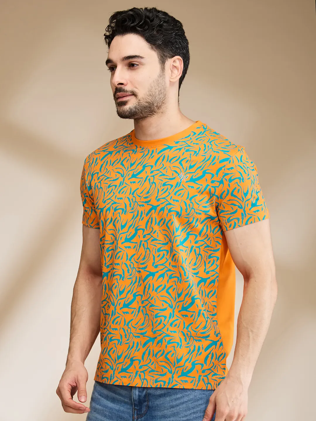 Orange Regular Fit Men's Short Sleeves T-Shirt by Being Human Clothing - Image 4