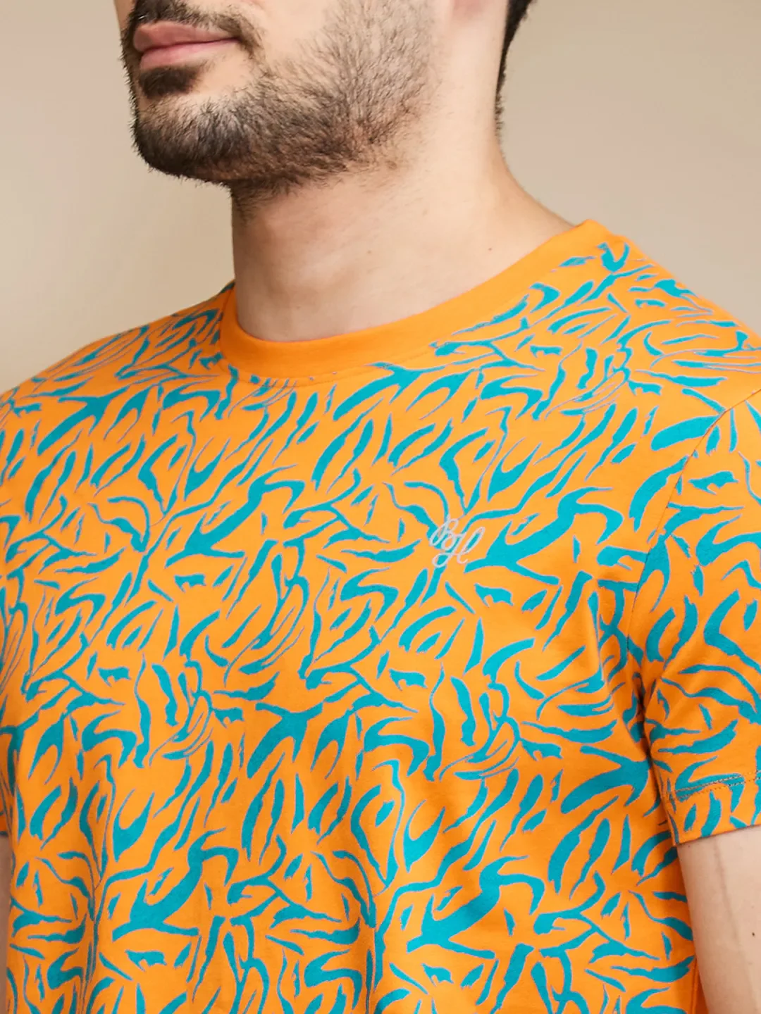 Orange Regular Fit Men's Short Sleeves T-Shirt by Being Human Clothing - Image 5