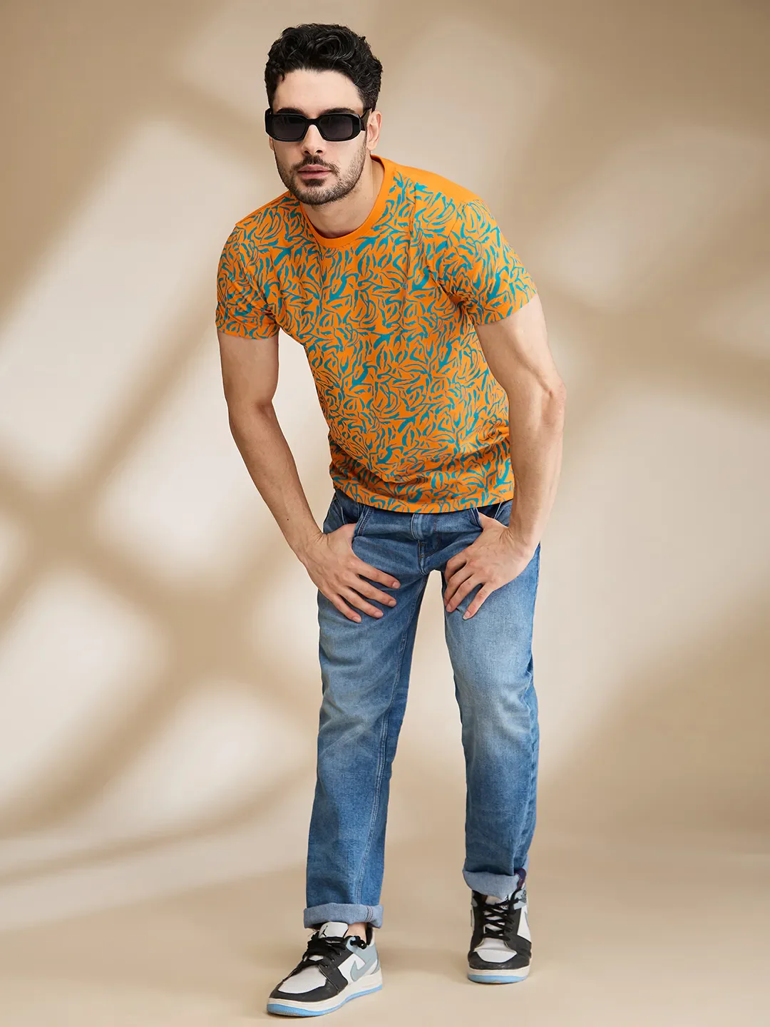 Orange Regular Fit Men's Short Sleeves T-Shirt by Being Human Clothing - Image 6