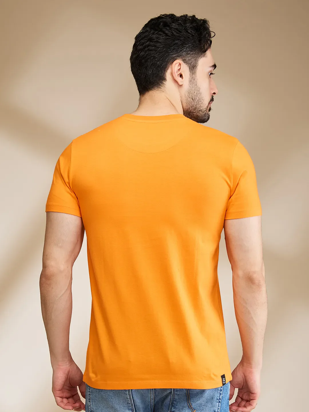Orange Regular Fit Men's Short Sleeves T-Shirt by Being Human Clothing - Image 3