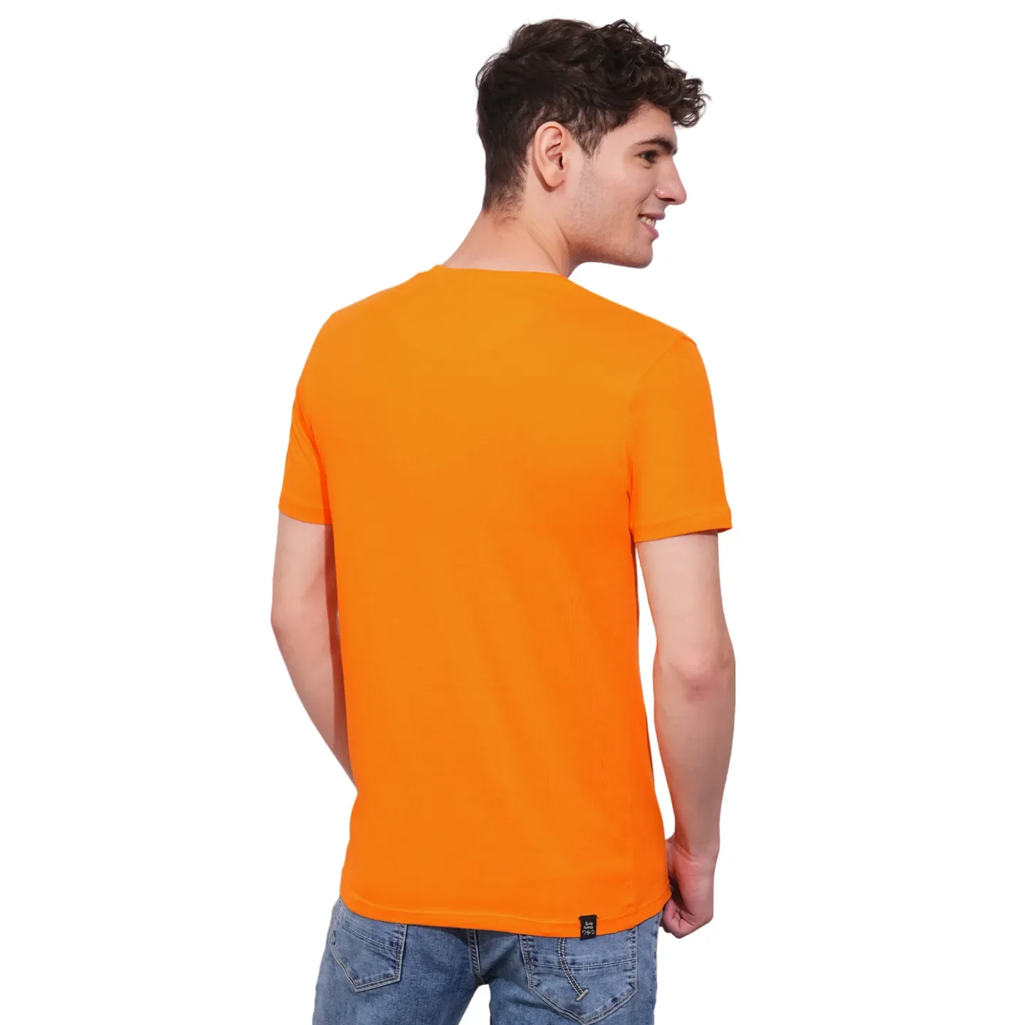 Orange Regular Fit Round Neck Men's T-Shirt by Being Human Clothing - Image 3