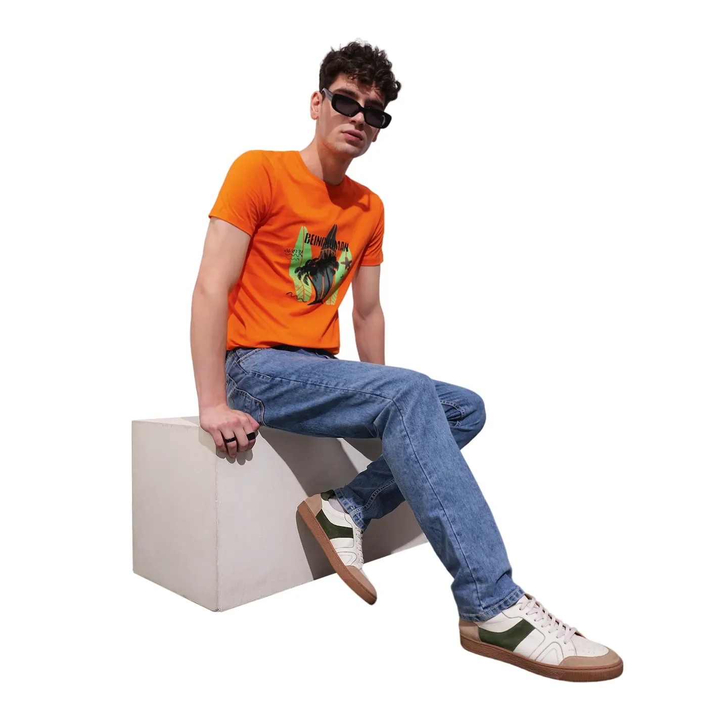 Orange Regular Fit Men's Short Sleeves T-Shirt by Being Human Clothing - Image 4
