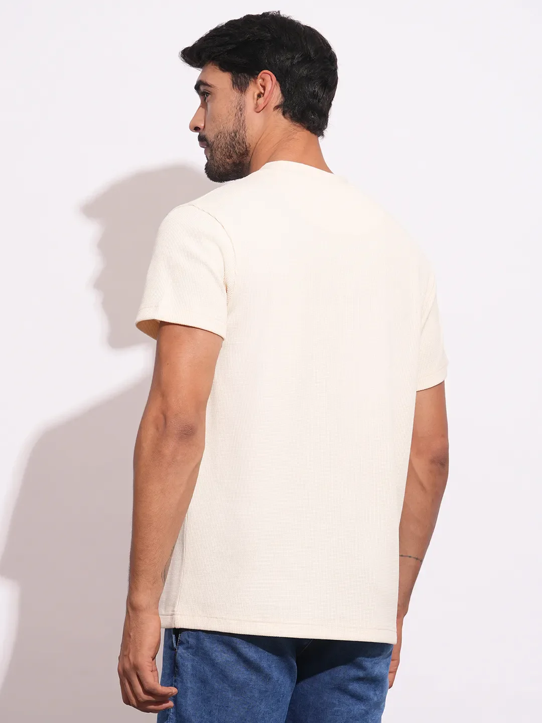 Peach Easy Fit Round Neck Men's T-Shirt by Being Human Clothing - Image 3