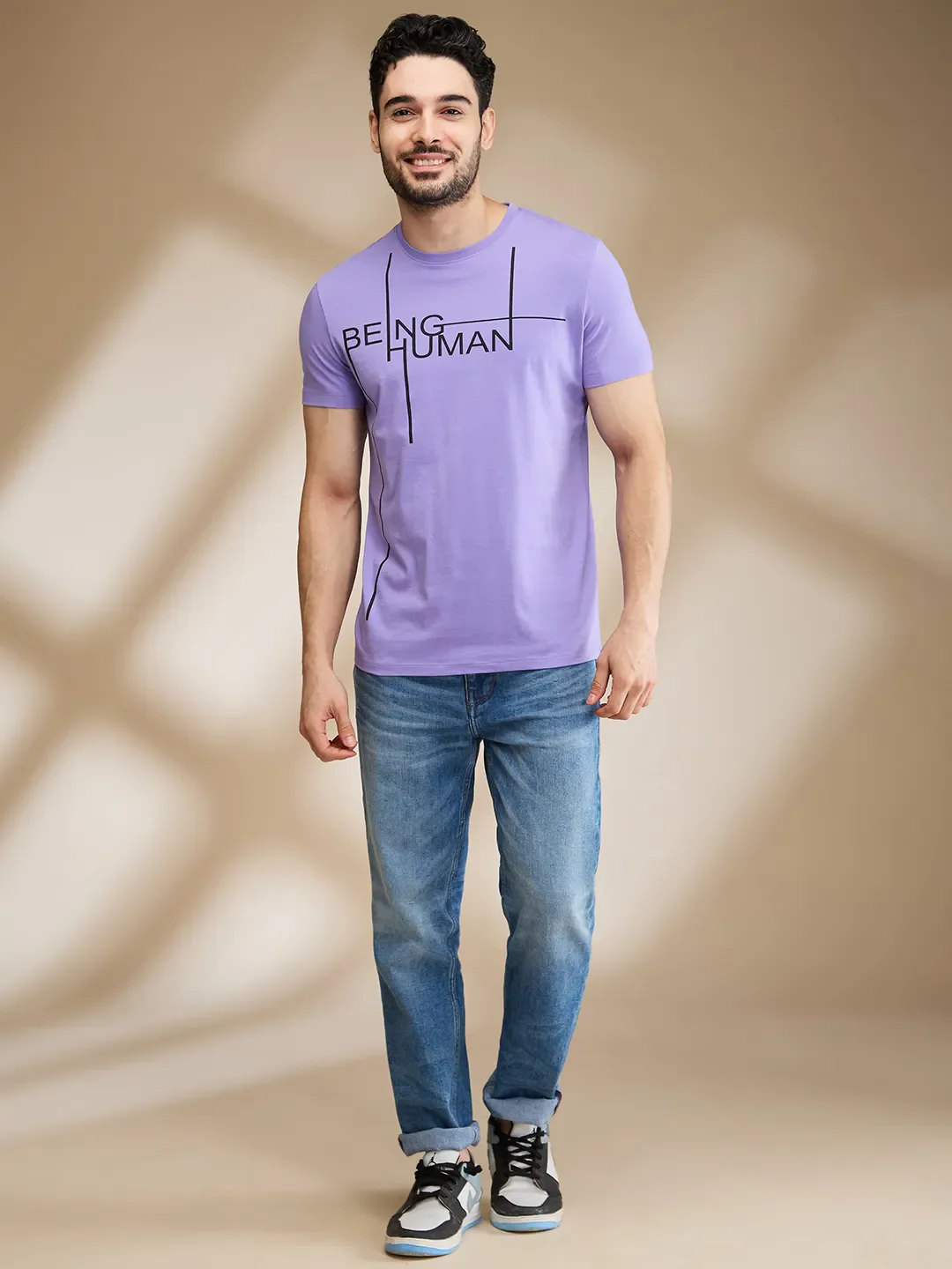Pink Regular Fit Men's Short Sleeves T-Shirt by Being Human Clothing - Image 2