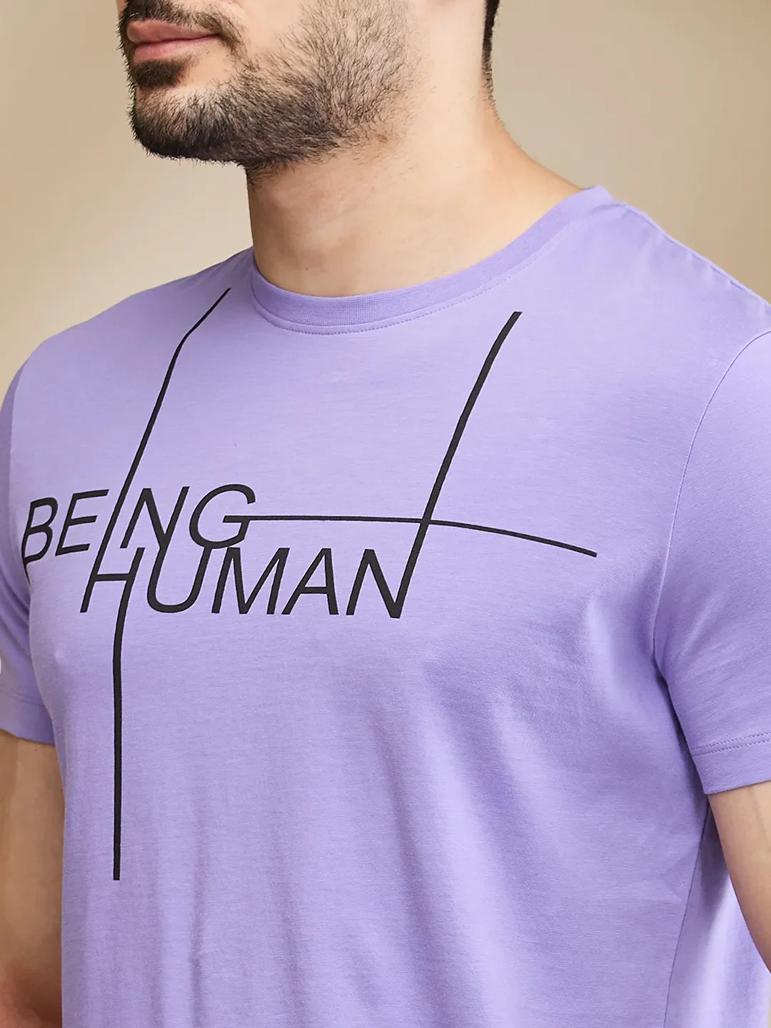 Pink Regular Fit Men's Short Sleeves T-Shirt by Being Human Clothing - Image 5