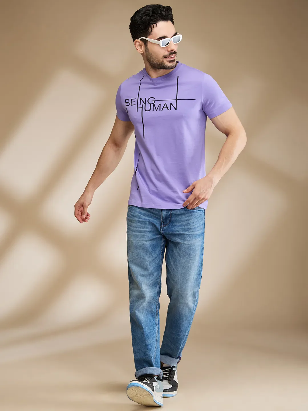 Pink Regular Fit Men's Short Sleeves T-Shirt by Being Human Clothing - Image 6