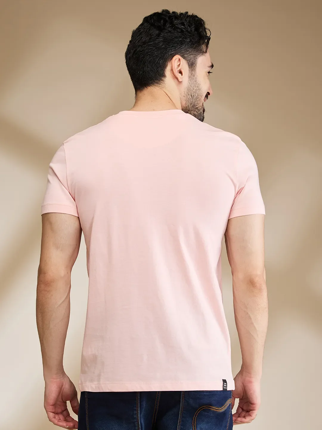 Pink Regular Fit Men's Short Sleeves T-Shirt by Being Human Clothing - Image 3