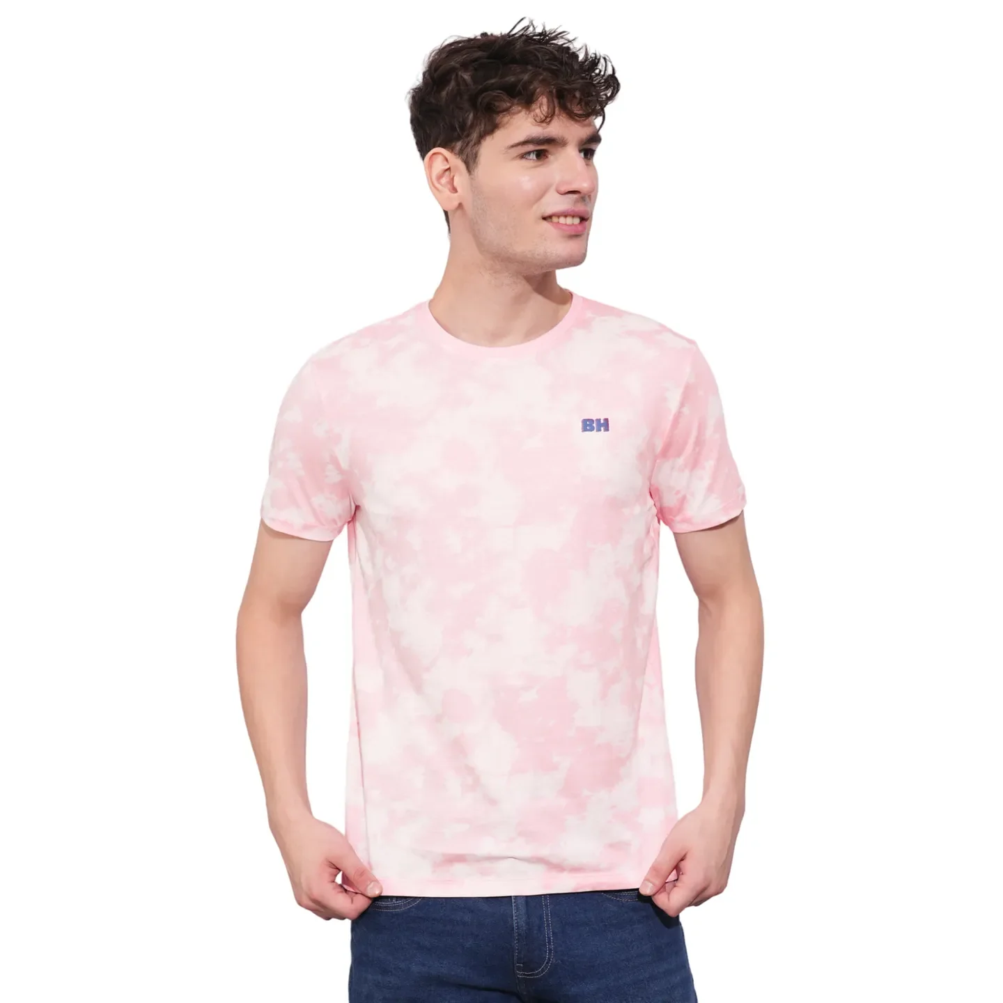 Pink Regular Fit Men's T-Shirt by Being Human Clothing
