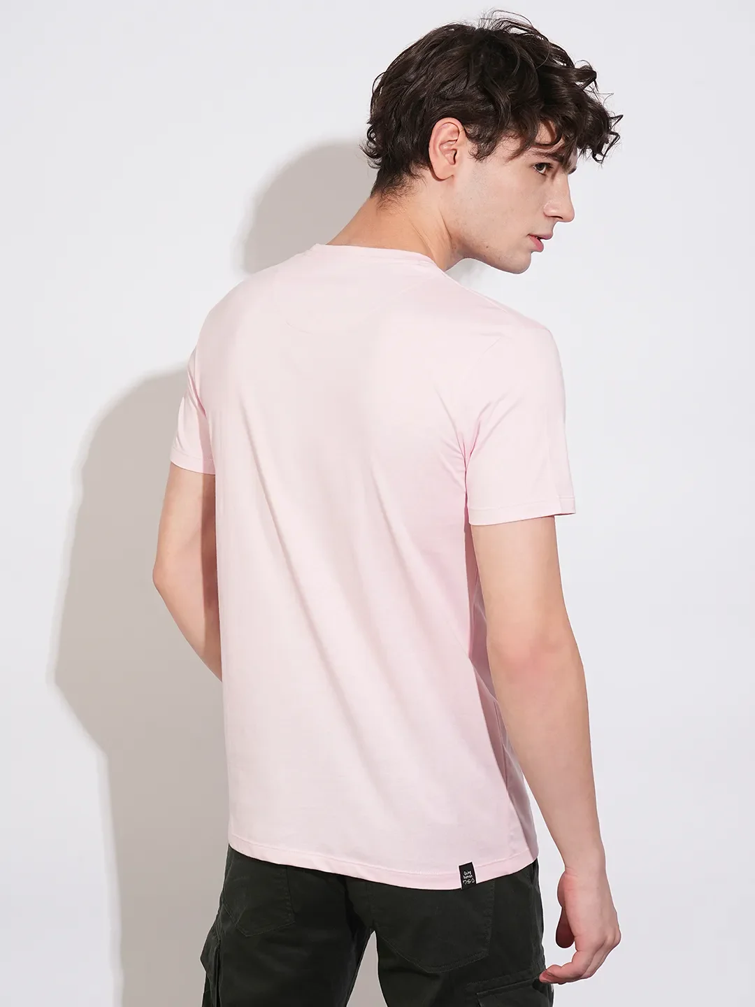 Pink Regular Fit Round Neck Men's T-Shirt by Being Human Clothing - Image 3