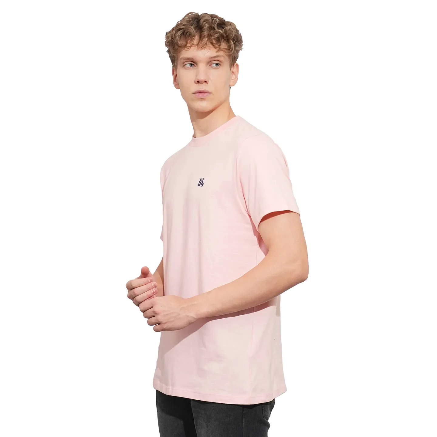 Pink Easy Fit Round Neck Men's T-Shirt by Being Human Clothing - Image 2