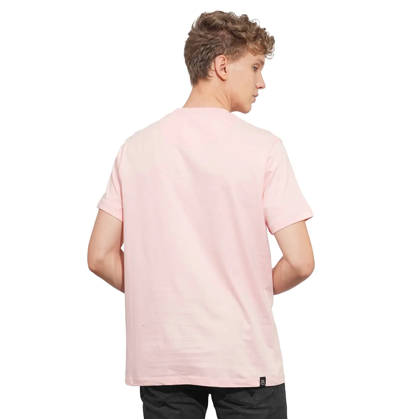 Pink Easy Fit Round Neck Men's T-Shirt by Being Human Clothing - Image 3