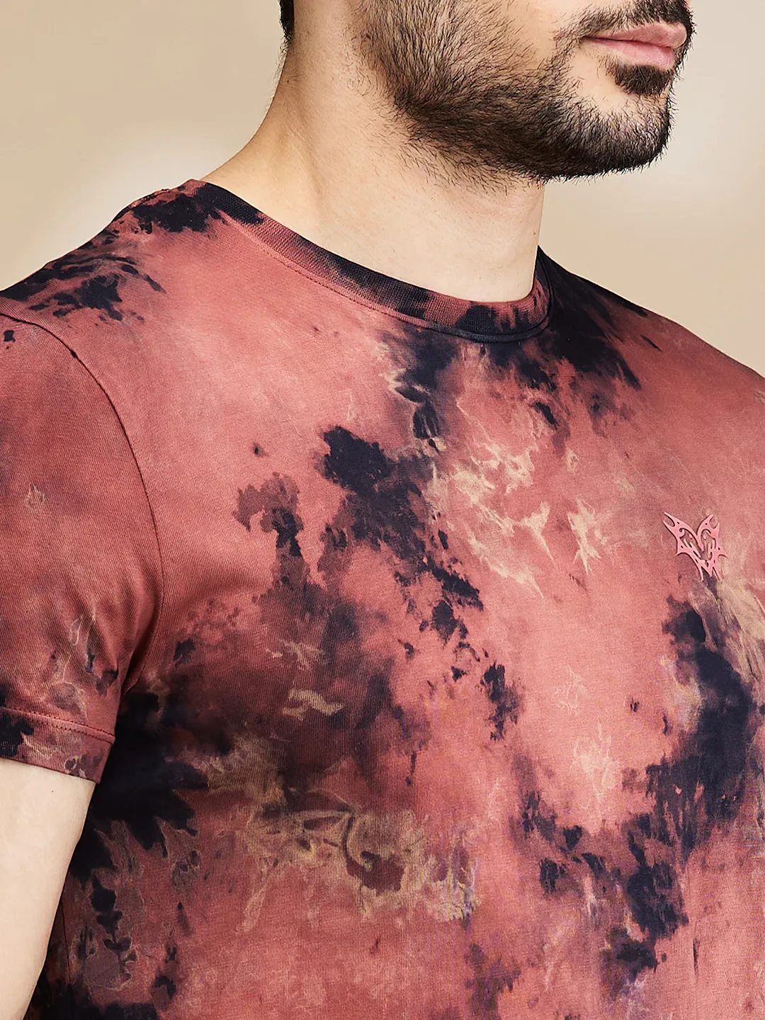 Maroon Regular Fit Men's Short Sleeves T-Shirt by Being Human Clothing - Image 5