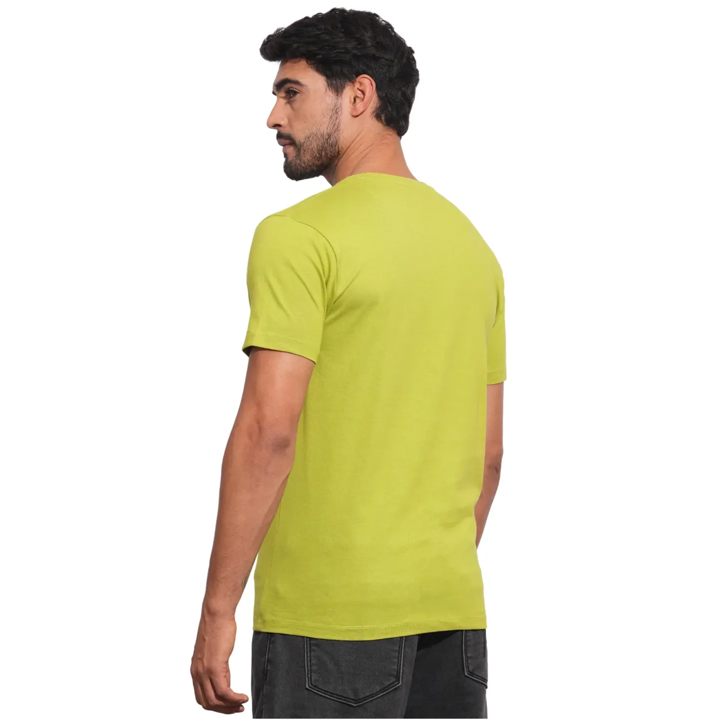 Pop Green Slim Fit Round Neck Men's T-Shirt by Being Human Clothing - Image 3