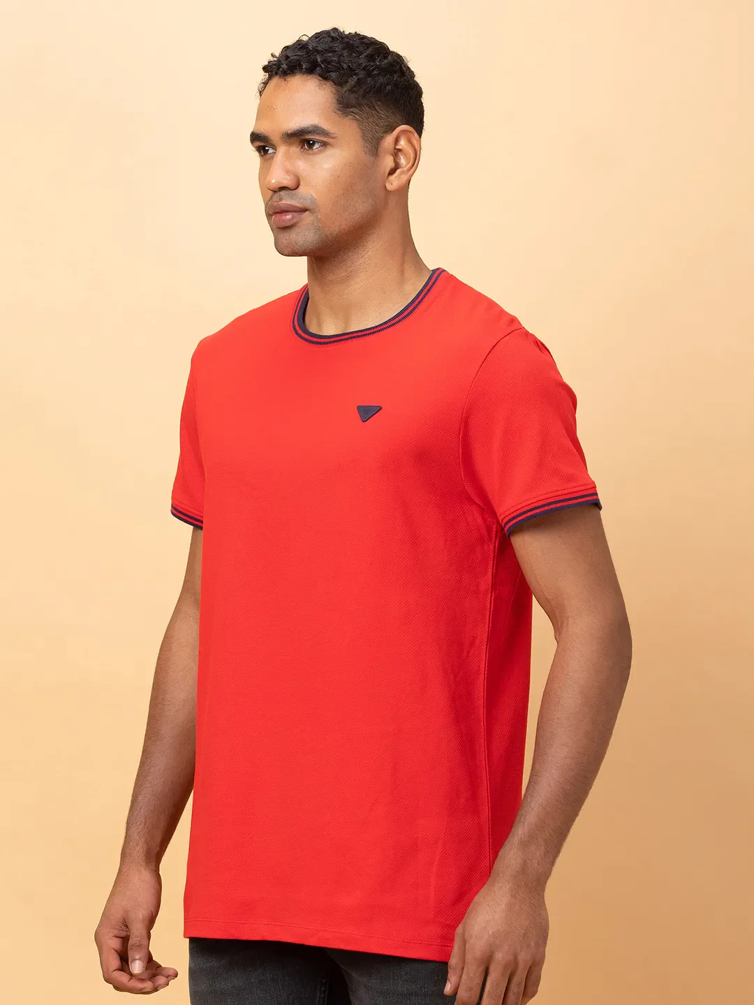 Red Regular Fit Round Neck Men's T-Shirt by Being Human Clothing - Image 4
