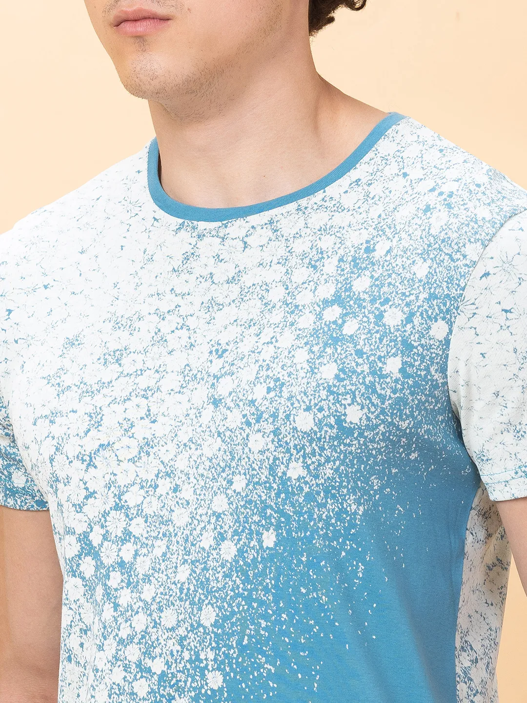 Royal Blue Slim Fit Round Neck Men's T-Shirt by Being Human Clothing - Image 5