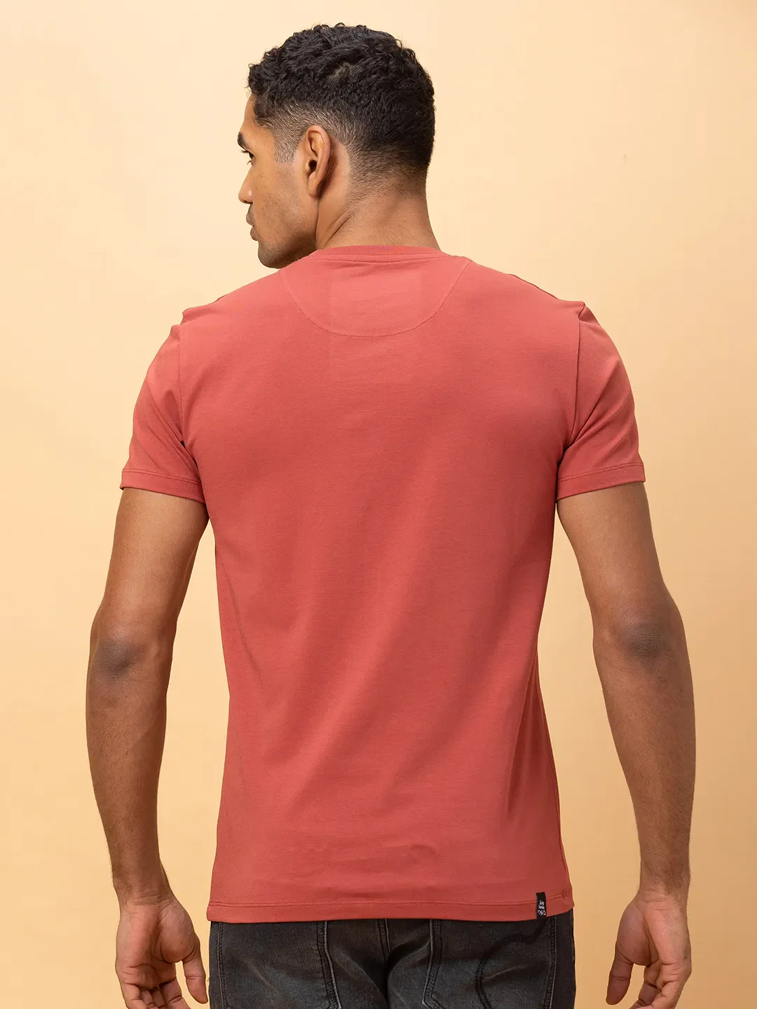 Rust Regular Fit Round Neck Men's T-Shirt by Being Human Clothing - Image 3