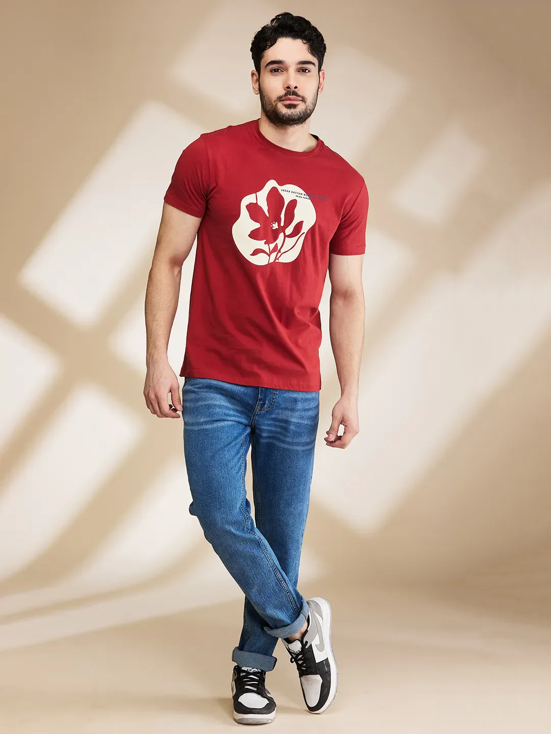 Orange Regular Fit Men's Short Sleeves T-Shirt by Being Human Clothing - Image 2
