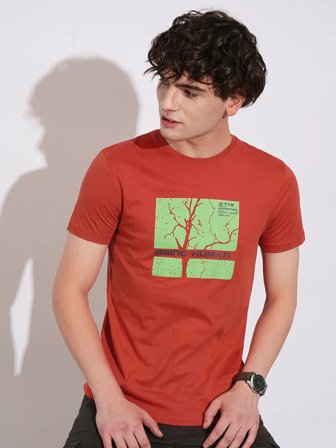 Rust Regular Fit Men's Short Sleeves T-Shirt by Being Human Clothing - Image 6