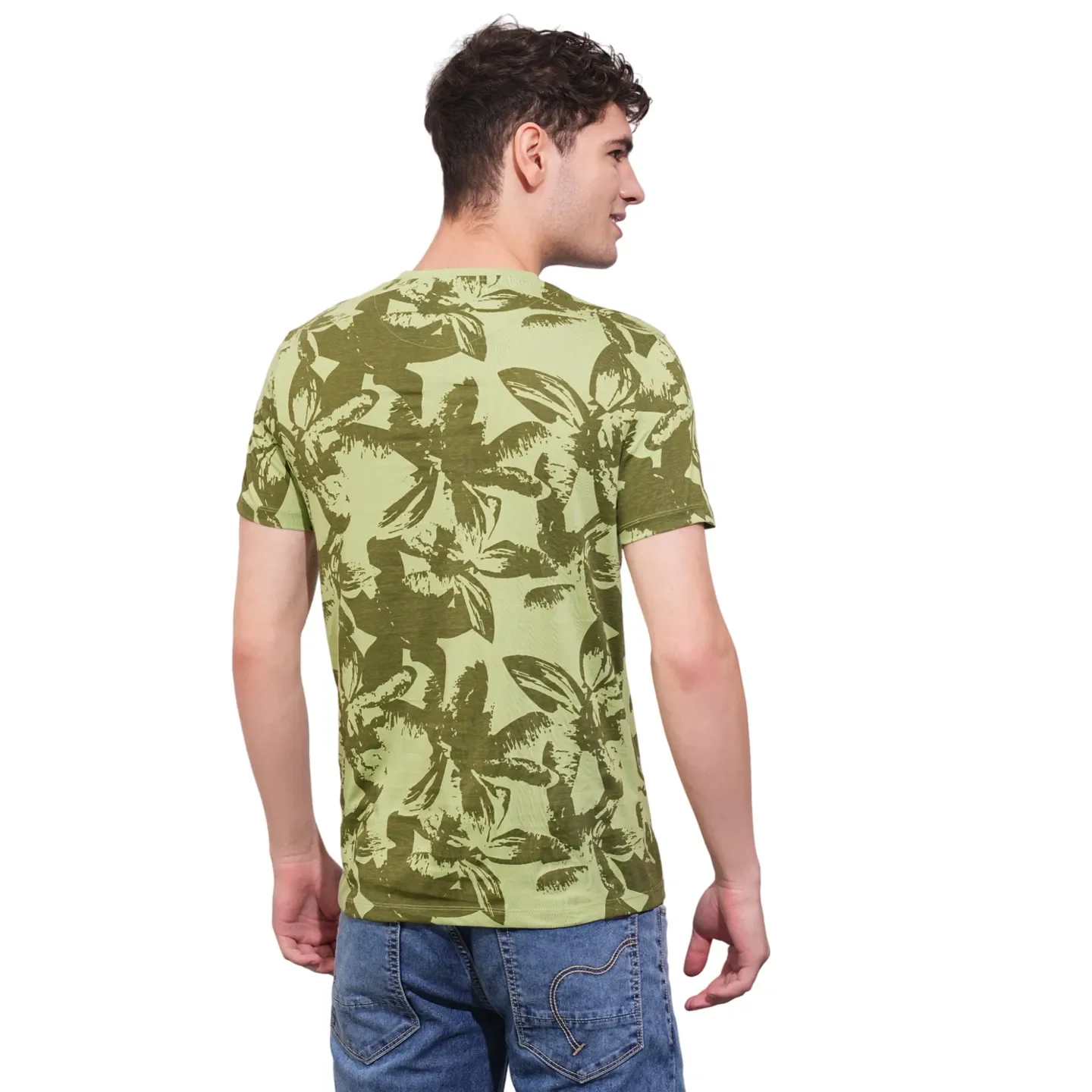 Green Regular Fit Men's Short Sleeves T-Shirt by Being Human Clothing - Image 3