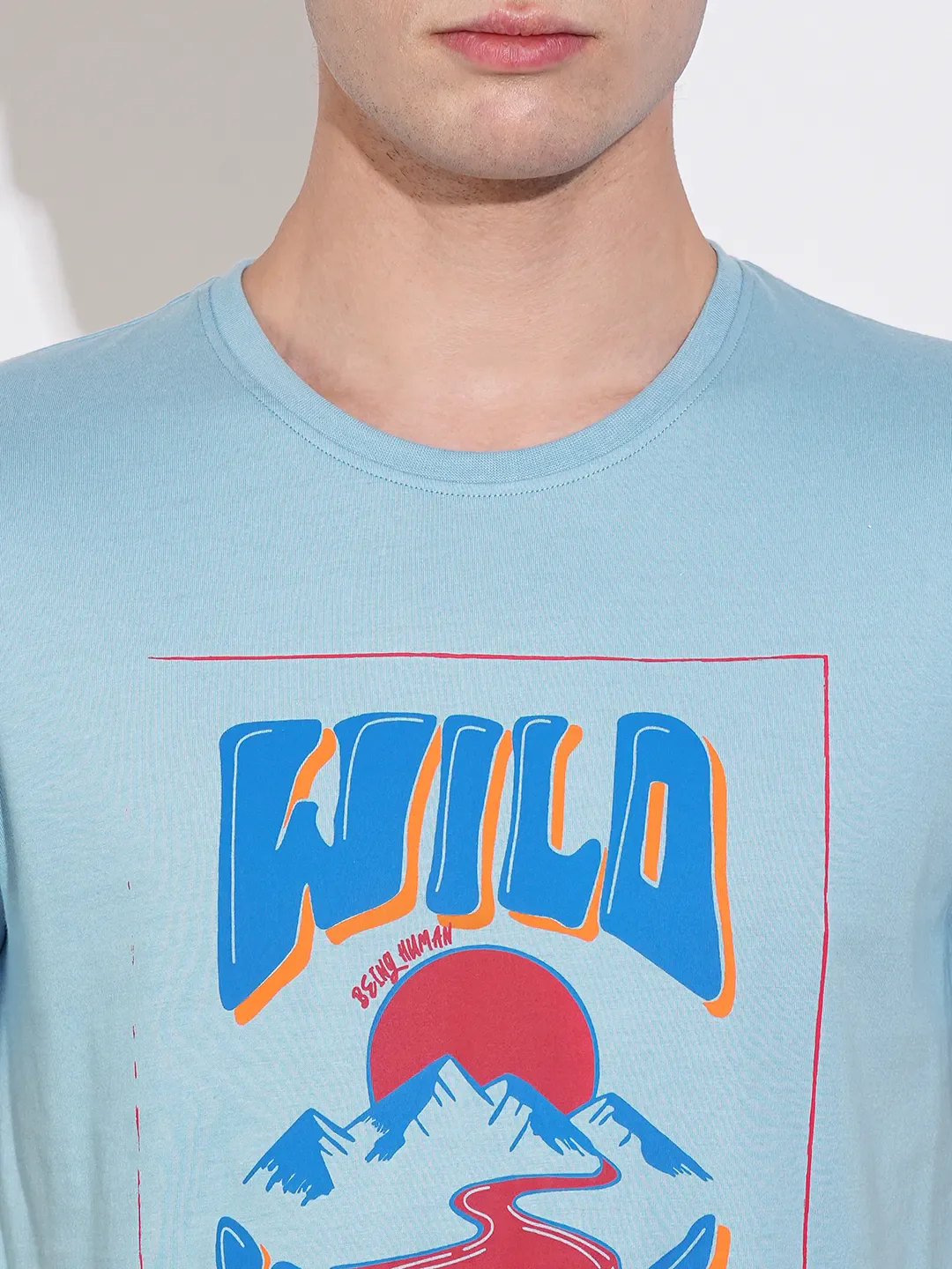 Sky Regular Fit Round Neck Men's T-Shirt by Being Human Clothing - Image 5