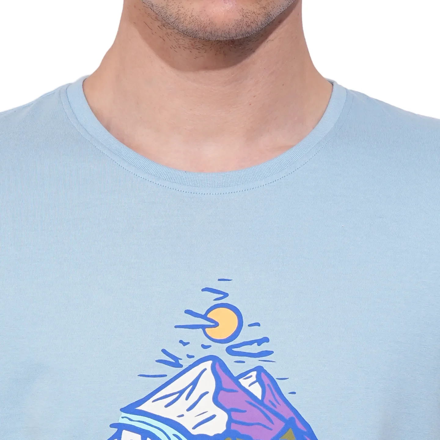 Blue Regular Fit Men's Short Sleeves T-Shirt by Being Human Clothing - Image 5