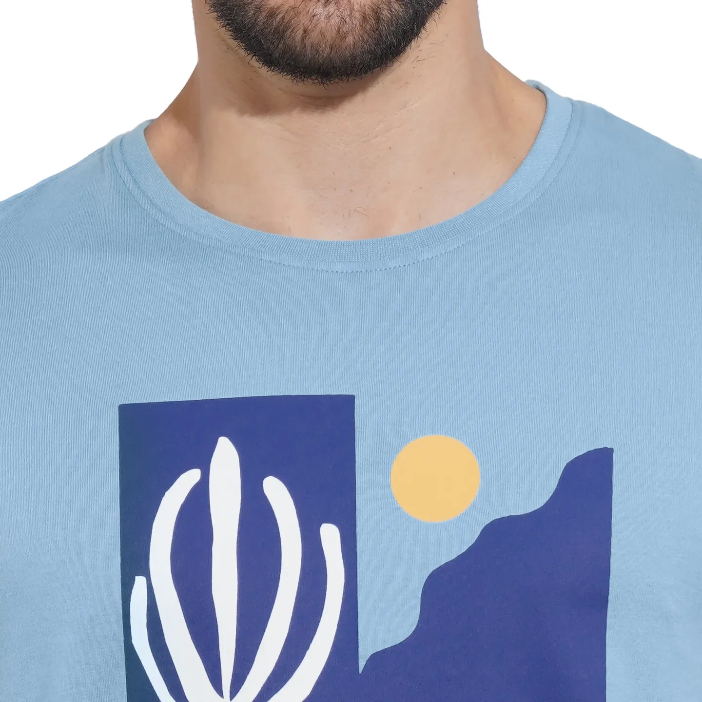Light Blue Regular Fit Men's Short Sleeves T-Shirt by Being Human Clothing - Image 5