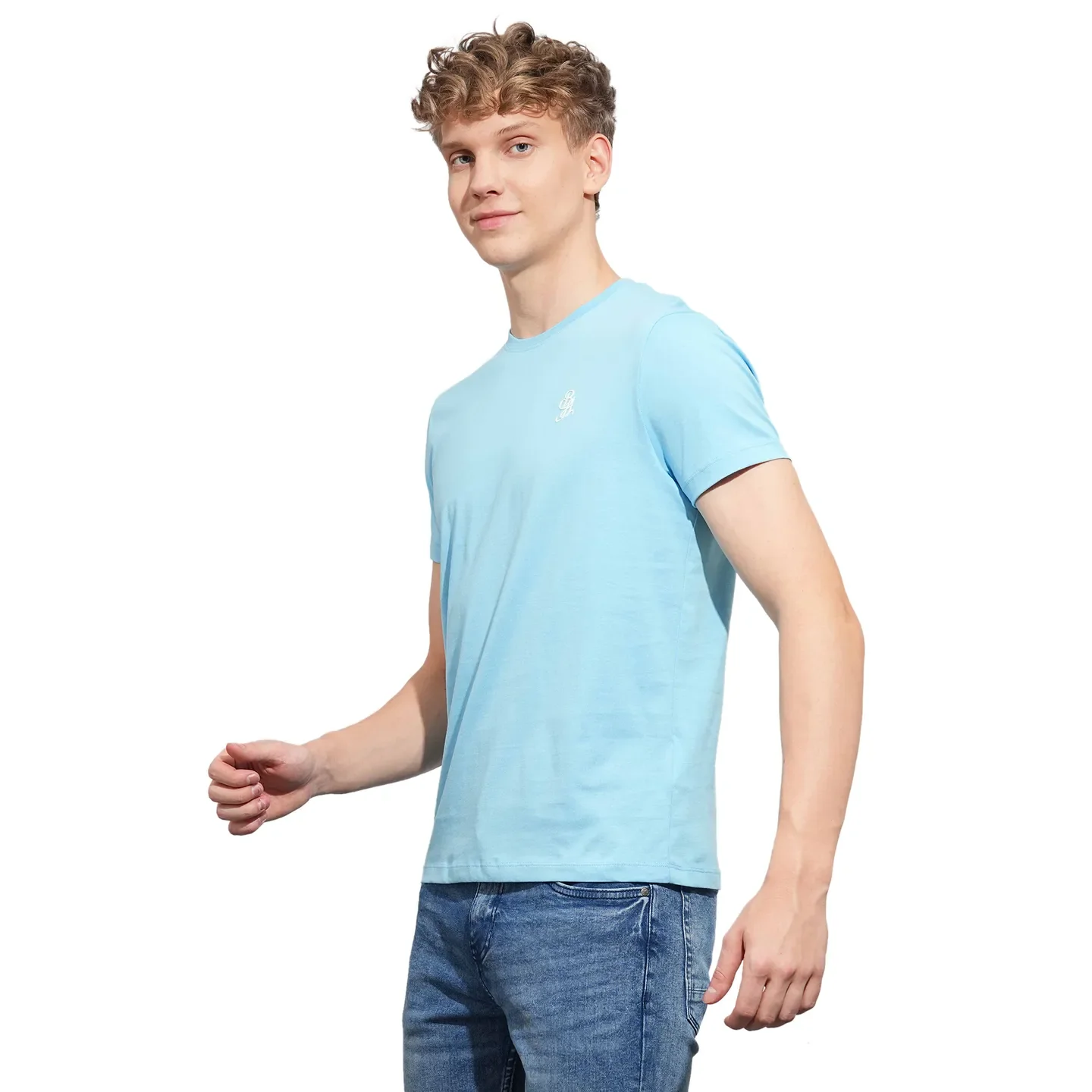 Blue Regular Fit Men's Short Sleeves T-Shirt by Being Human Clothing - Image 2