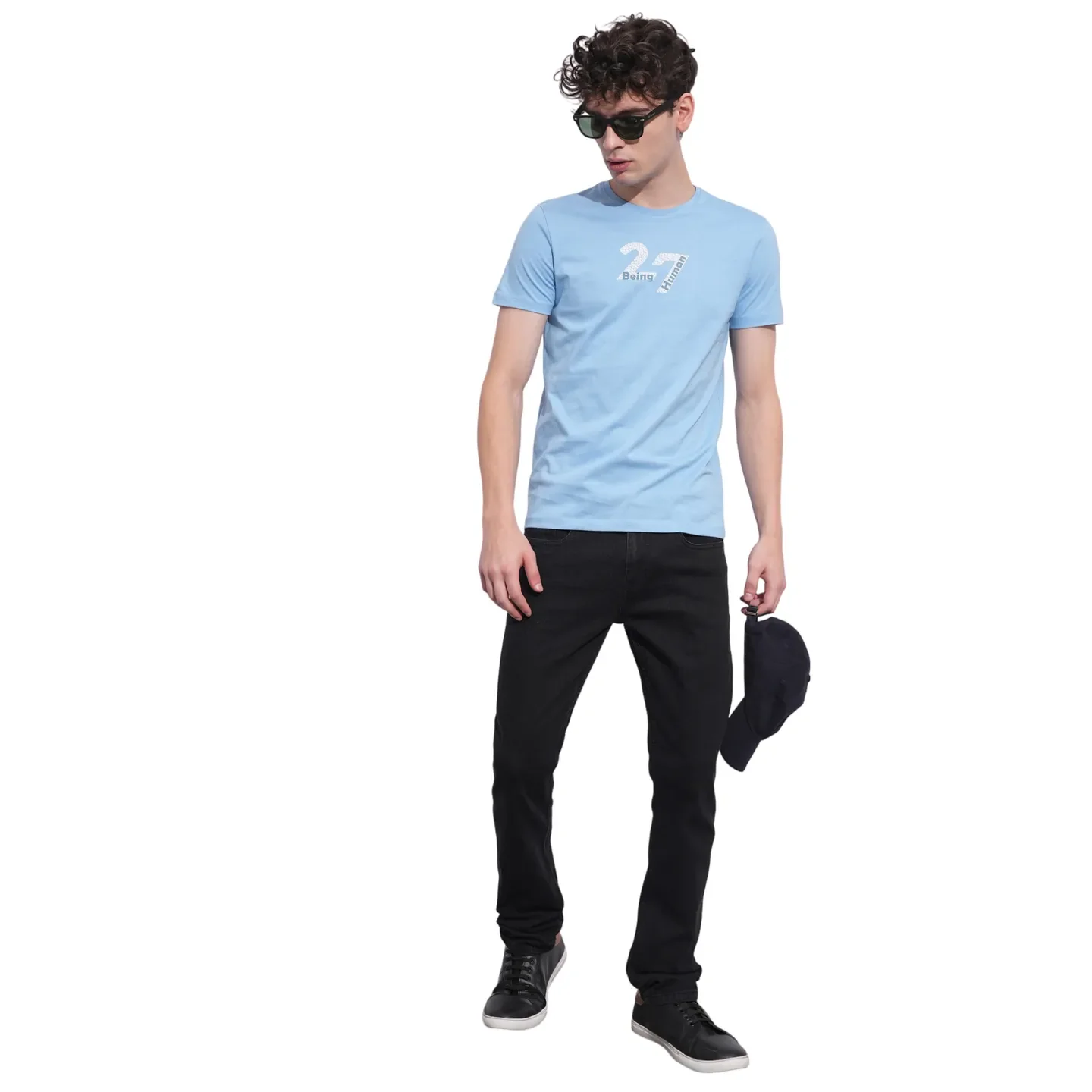 Blue Regular Fit Men's Short Sleeves T-Shirt by Being Human Clothing - Image 4