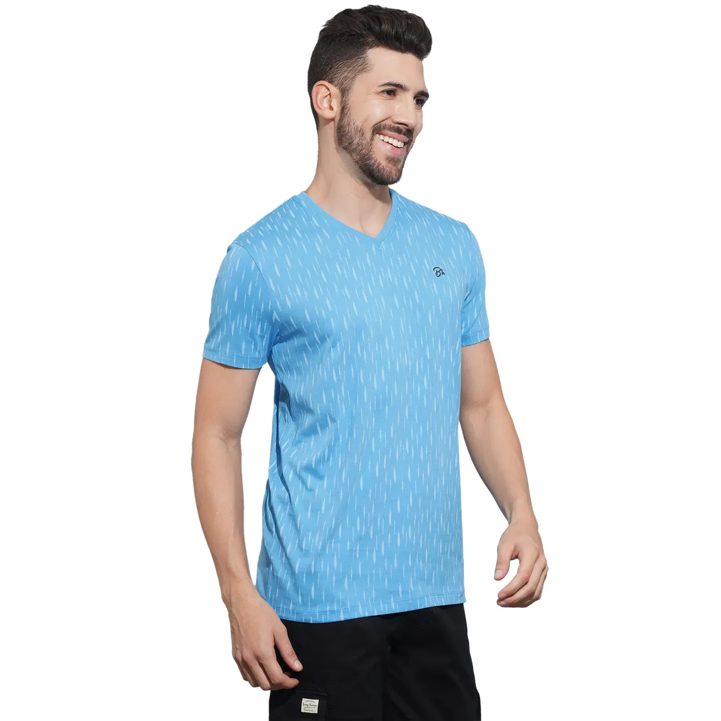 Blue Regular Fit Men's T-Shirt by Being Human Clothing - Image 2